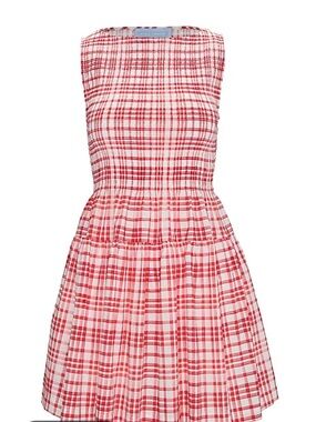 Hill House Red and White Plaid Mini Dress